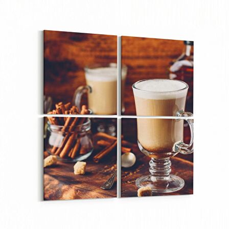 Olla 15061K4 Gıda Görseli Kare 4'lü Kanvas Tablo (Ölçü: 105X105)