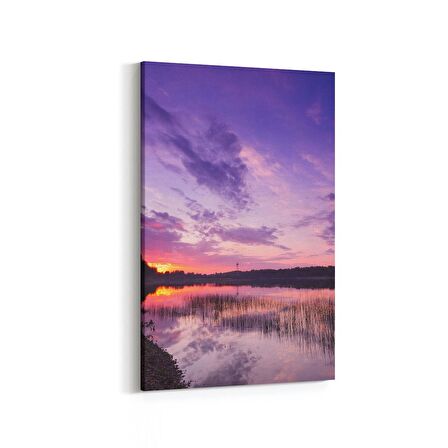 Olla 16036D Günbatımı Görseli Dikey Kanvas Tablo (Ölçü: 70X105)