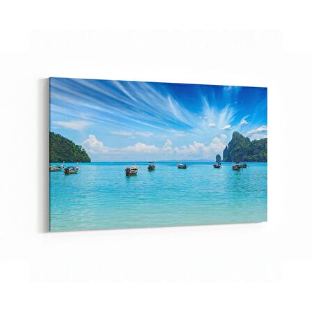 Olla 16644Y Kumsal / Sahil Görseli Yatay Kanvas Tablo (Ölçü: 150X100)