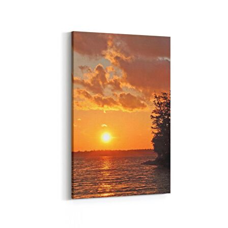 Olla 16116D Günbatımı Görseli Dikey Kanvas Tablo (Ölçü: 20X30)