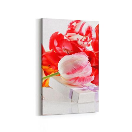 Olla 11615D Çiçek Görseli Dikey Kanvas Tablo (Ölçü: 40X60)