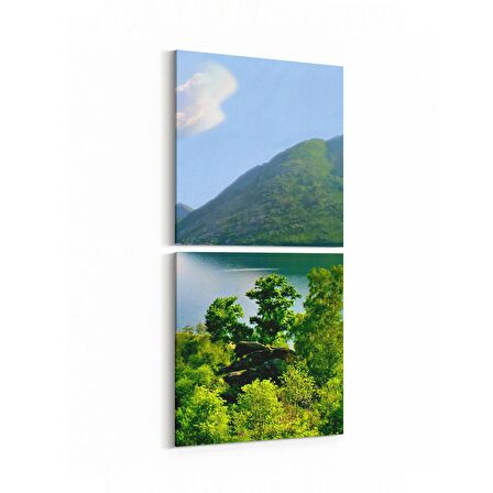 Olla 14058K2D Doğa / Manzara Görseli Kare 2'li Dikey Kanvas Tablo (Ölçü: 30X65)
