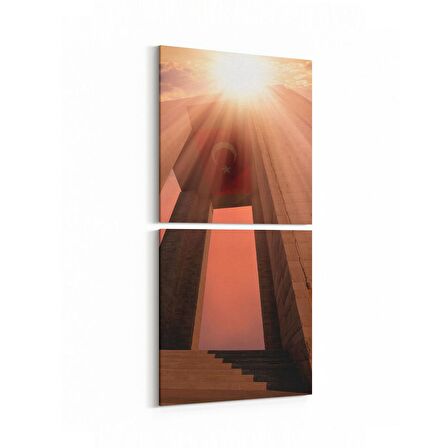 Olla 18539KD Yapı Görseli Kare 2'li Dikey Kanvas Tablo (Ölçü: 30X65)