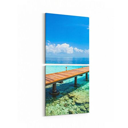 Olla 14197K2D Doğa / Manzara Görseli Kare 2'li Dikey Kanvas Tablo (Ölçü: 30X65)