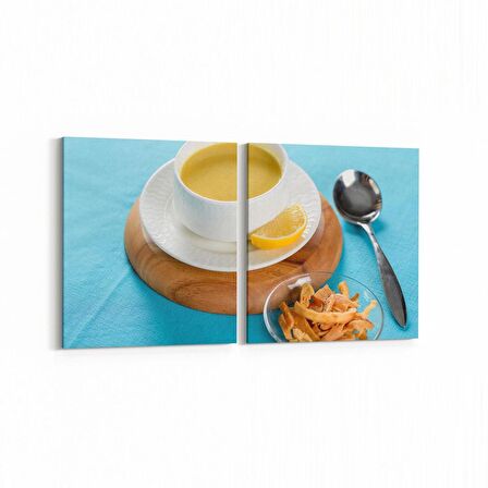 Olla 15164K2Y Gıda Görseli Kare 2'li Yatay Kanvas Tablo (Ölçü: 105X50)