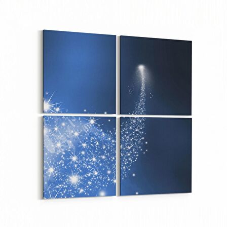 Olla 10347K4 Abstract Görsel Kare 4'lü Kanvas Tablo (Ölçü: 65X65)