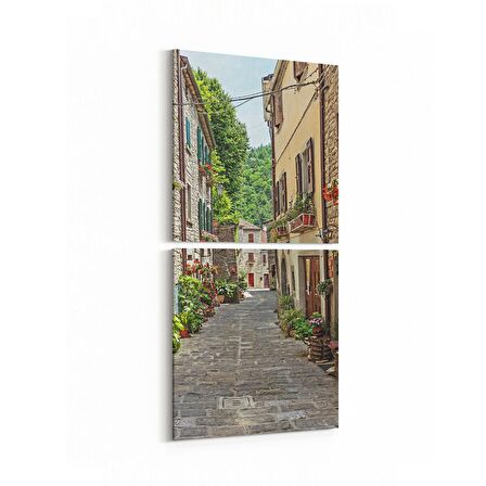 Olla 18332KD Yapı Görseli Kare 2'li Dikey Kanvas Tablo (Ölçü: 30X65)