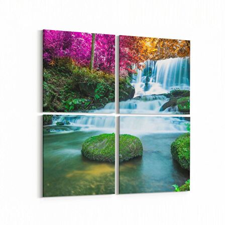 Olla 14305K4 Doğa / Manzara Görseli Kare 4'lü Kanvas Tablo (Ölçü: 65X65)