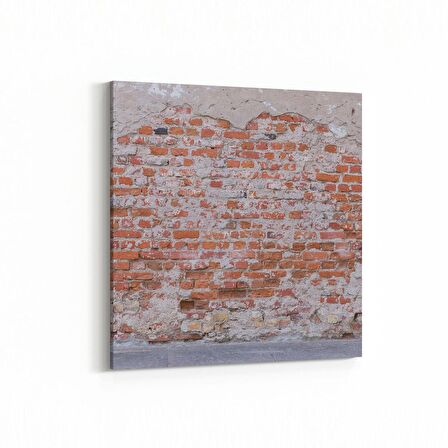 Olla 17323K Taş / Tuğla Görseli Kare Kanvas Tablo (Ölçü: 25X25)