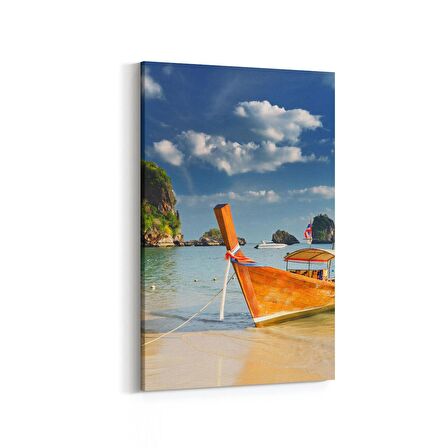 Olla 16590D Kumsal / Sahil Görseli Dikey Kanvas Tablo (Ölçü: 60X90)