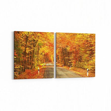 Olla 13597K2Y Doğa / Manzara Görseli Kare 2'li Yatay Kanvas Tablo (Ölçü: 125X60)