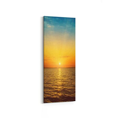 Olla 15994DI Günbatımı Görseli Dikey İnce Kanvas Tablo (Ölçü: 40X120)