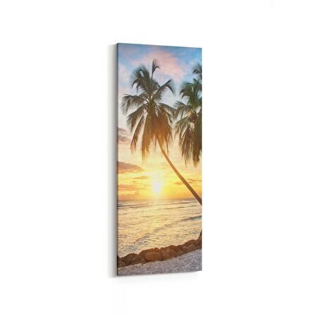 Olla 15984DI Günbatımı Görseli Dikey İnce Kanvas Tablo (Ölçü: 40X120)