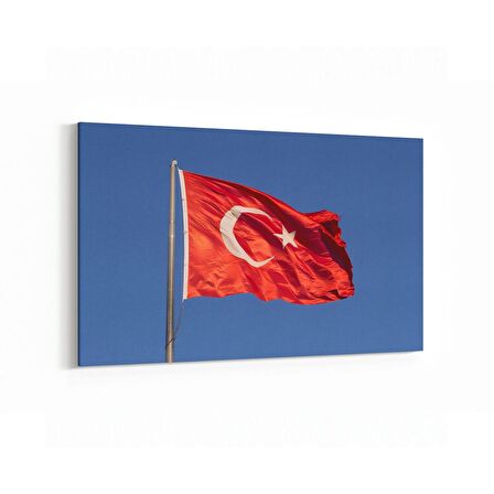 Olla 17585Y Türk Bayrağı Görseli Yatay Kanvas Tablo (Ölçü: 45X30)