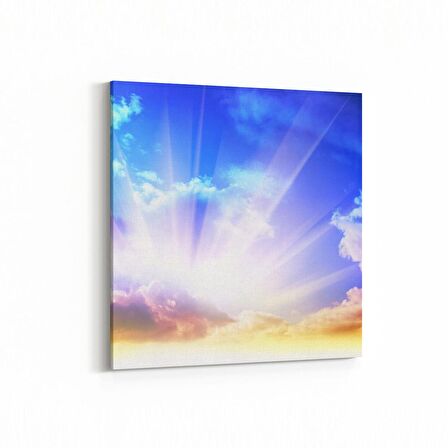 Olla 15946K Günbatımı Görseli Kare Kanvas Tablo (Ölçü: 60X60)