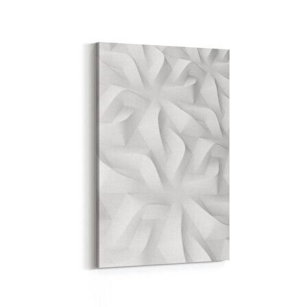 Olla 10455D Beyaz Kabartma Görseli Dikey Kanvas Tablo (Ölçü: 40X60)