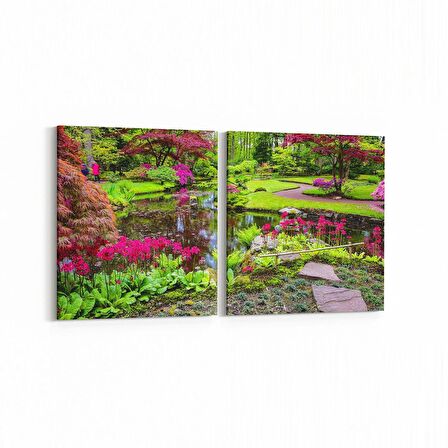 Olla 14372K2Y Doğa / Manzara Görseli Kare 2'li Yatay Kanvas Tablo (Ölçü: 85X40)