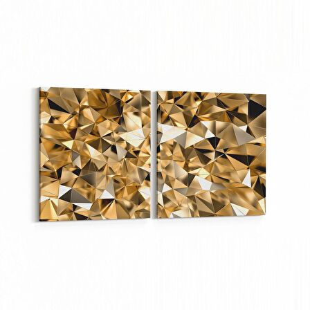 Olla 10102K2Y Abstract Görsel Kare 2'li Yatay Kanvas Tablo (Ölçü: 145X70)