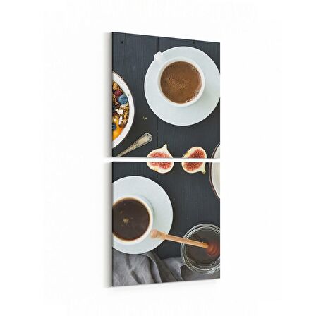 Olla 15162K2D Gıda Görseli 2'li Dikey Kanvas Tablo (Ölçü: 30X65)