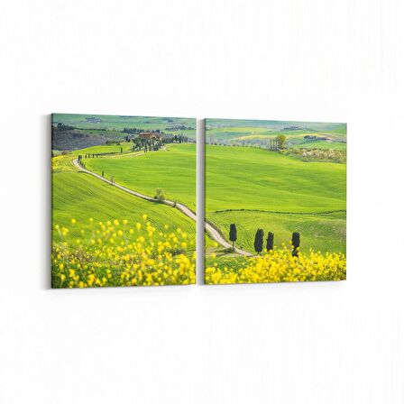 Olla 14007K2Y Doğa / Manzara Görseli Kare 2'li Yatay Kanvas Tablo (Ölçü: 125X60)