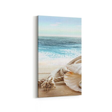Olla 16354DD Kumsal / Sahil Görseli Dikey Dar Kanvas Tablo (Ölçü: 40X80)