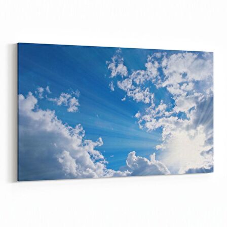 Olla 15811Y Gökyüzü Bulut Görseli  Yatay Kanvas Tablo (Ölçü: 45X30)