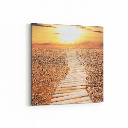 Olla 16089K Günbatımı Görseli Kare Kanvas Tablo (Ölçü: 30X30)