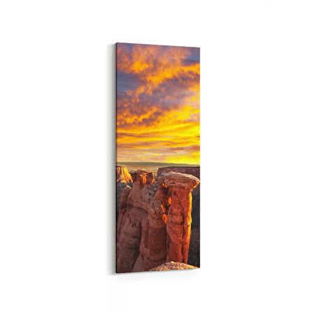 Olla 16134DI Günbatımı Görseli Dikey İnce Kanvas Tablo (Ölçü: 40X120)