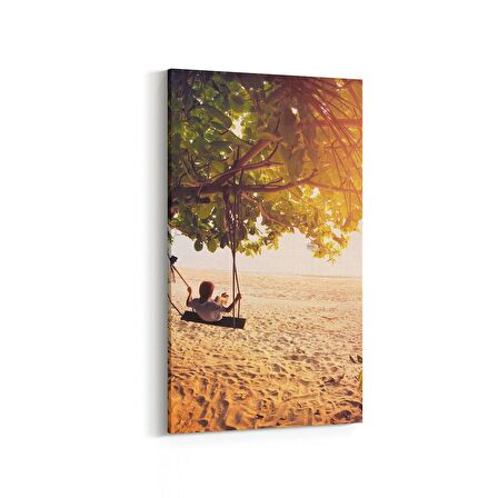 Olla 16029DD Günbatımı Görseli Dikey Dar Kanvas Tablo (Ölçü: 60X120)