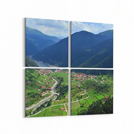 Olla 13985K4 Doğa / Manzara Görseli Kare 4'lü Kanvas Tablo (Ölçü: 105X105)