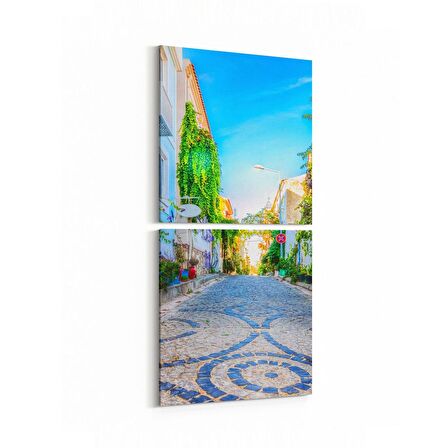 Olla 17900KD Yapı Görseli Kare 2'li Dikey Kanvas Tablo (Ölçü: 30X65)
