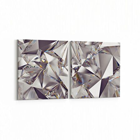 Olla 10091K2Y Abstract Görsel Kare 2'li Yatay Kanvas Tablo (Ölçü: 125X60)