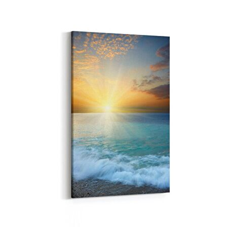 Olla 16130D Günbatımı Görseli Dikey Kanvas Tablo (Ölçü: 70X105)