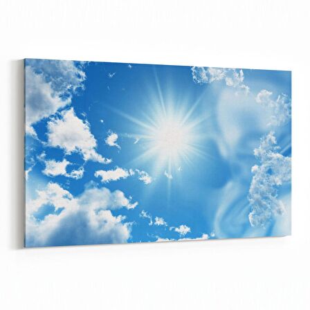 Olla 15524Y Gökyüzü Bulut Görseli  Yatay Kanvas Tablo (Ölçü: 90X60)