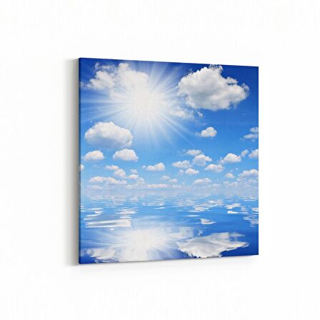 Olla 15515K Gökyüzü Bulut Görseli  Kare Kanvas Tablo (Ölçü: 100X100)