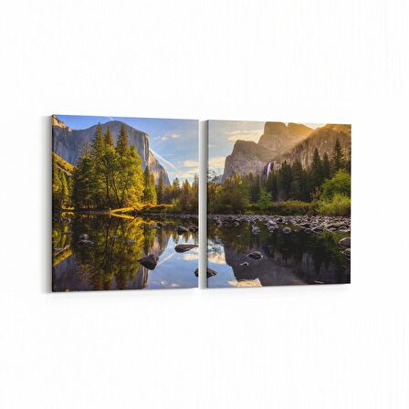 Olla 13918K2Y Doğa / Manzara Görseli Kare 2'li Yatay Kanvas Tablo (Ölçü: 65X30)