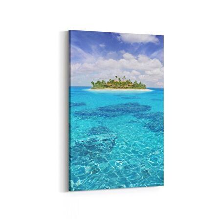 Olla 16389D Kumsal / Sahil Görseli Dikey Kanvas Tablo (Ölçü: 100X150)