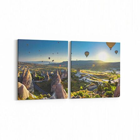 Olla 13947K2Y Doğa / Manzara Görseli Kare 2'li Yatay Kanvas Tablo (Ölçü: 125X60)