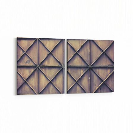 Olla 10036K2Y Abstract 3 Boyut Görsel Kare 2'li Yatay Kanvas Tablo (Ölçü: 105X50)