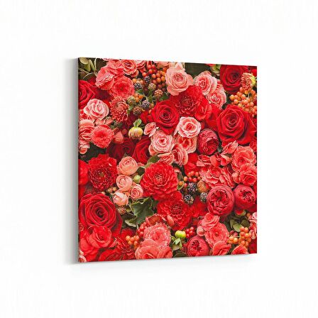 Olla 11555K Çiçek Görseli Kare Kanvas Tablo (Ölçü: 25X25)