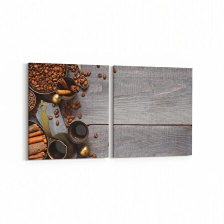 Olla 15218K2Y Gıda Görseli Kare 2'li Yatay Kanvas Tablo (Ölçü: 145X70)
