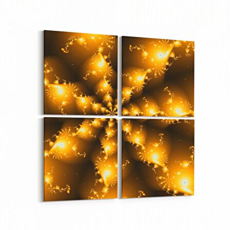 Olla 10313K4 Abstract Görsel Kare 4'lü Kanvas Tablo (Ölçü: 65X65)