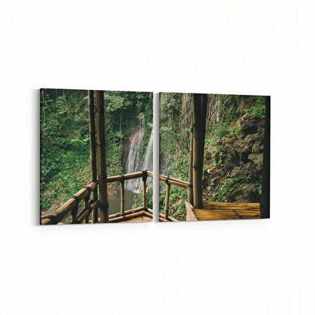 Olla 14501K2Y Doğa / Manzara Görseli Kare 2'li Yatay Kanvas Tablo (Ölçü: 85X40)