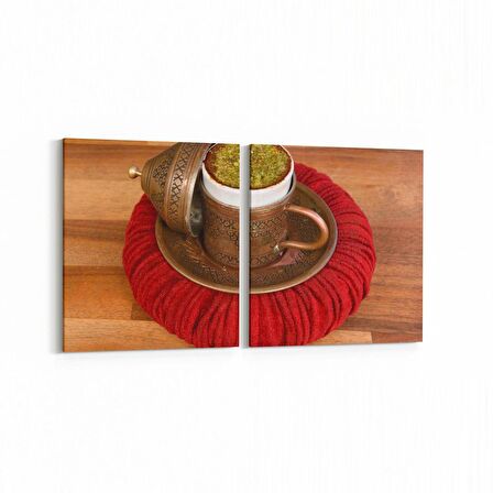 Olla 15033K2Y Gıda Görseli Kare 2'li Yatay Kanvas Tablo (Ölçü: 145X70)