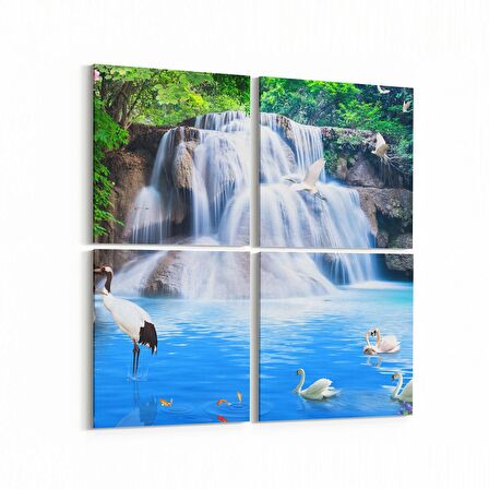 Olla 13462K4 Doğa / Manzara Görseli Kare 4'lü Kanvas Tablo (Ölçü: 105X105)
