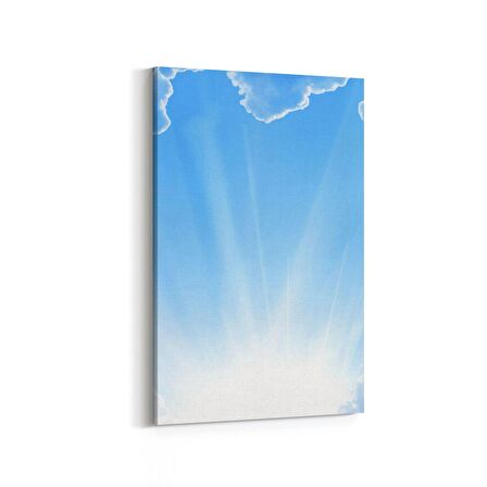 Olla 15733D Gökyüzü Bulut Görseli  Dikey Kanvas Tablo (Ölçü: 100X150)