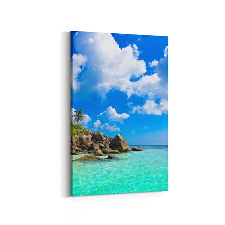 Olla 16571D Kumsal / Sahil Görseli Dikey Kanvas Tablo (Ölçü: 20X30)