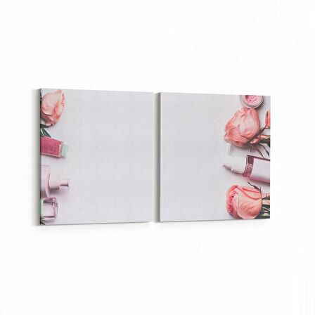 Olla 16298K2Y Kuaför / Berber Görseli Kare 2'li Yatay Kanvas Tablo (Ölçü: 85X40)