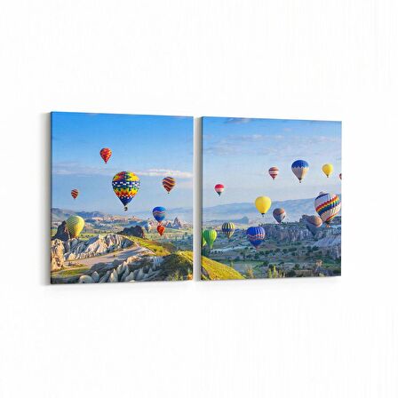 Olla 14227K2Y Doğa / Manzara Görseli Kare 2'li Yatay Kanvas Tablo (Ölçü: 145X70)