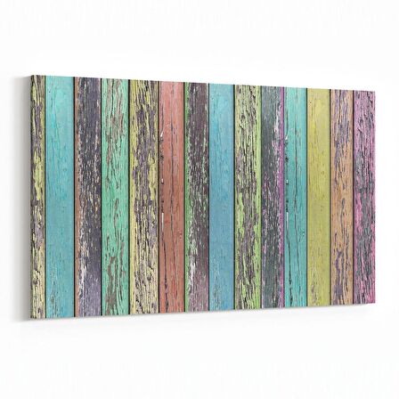 Olla 12054Y Ahşap Desen Görseli Yatay Kanvas Tablo (Ölçü: 45X30)